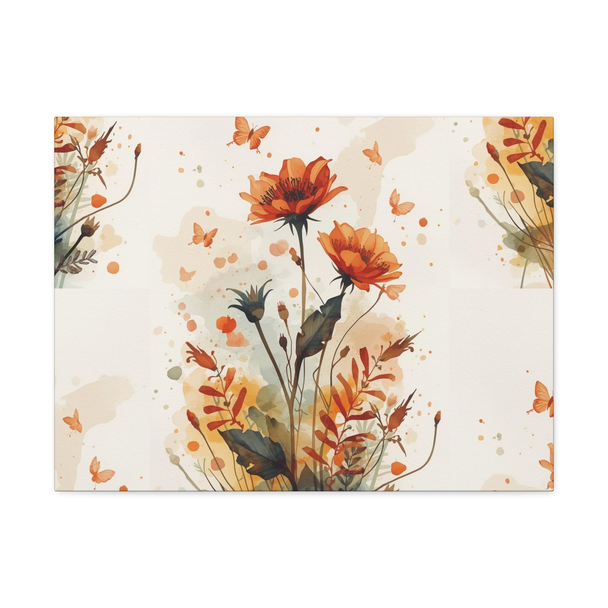 Floral Art Canvas Print by Rosetta Creative Boutique - Boho Wall Decor, Butterfly Decor, Gift for Nature Lovers, Home Office Wall Art, Birthday, Housewarming - Rosetta Creative Boutique